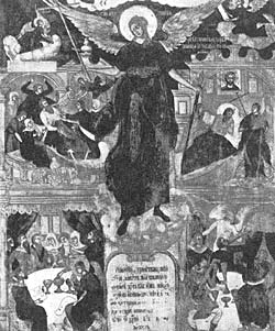 Ангел Хранитель. 1694-1695 гг. Фреска. Церковь св. Иоанна Предтечи. Ярославль.